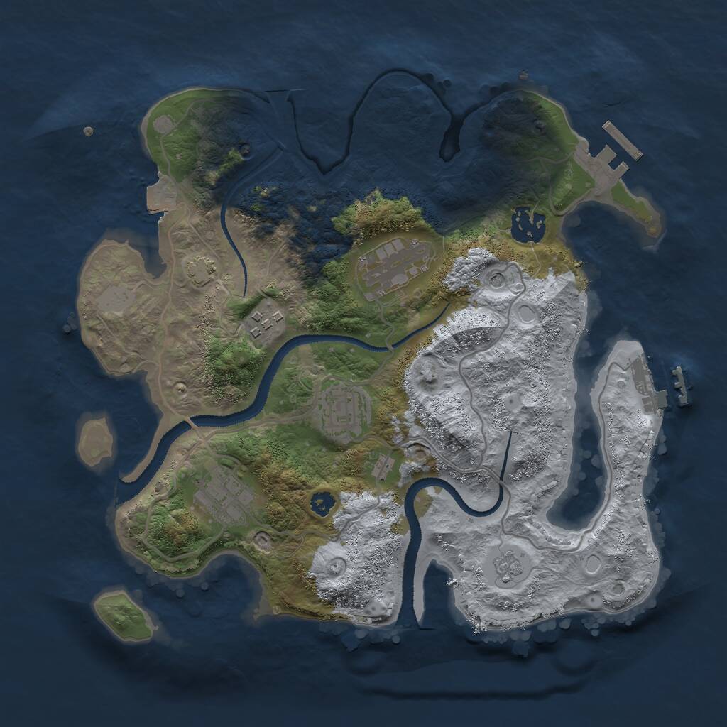 Rust Map: Procedural Map, Size: 3000, Seed: 5301, 11 Monuments
