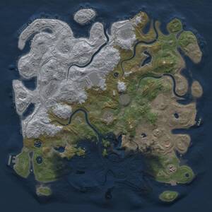 Thumbnail Rust Map: Procedural Map, Size: 4500, Seed: 1079737872, 17 Monuments
