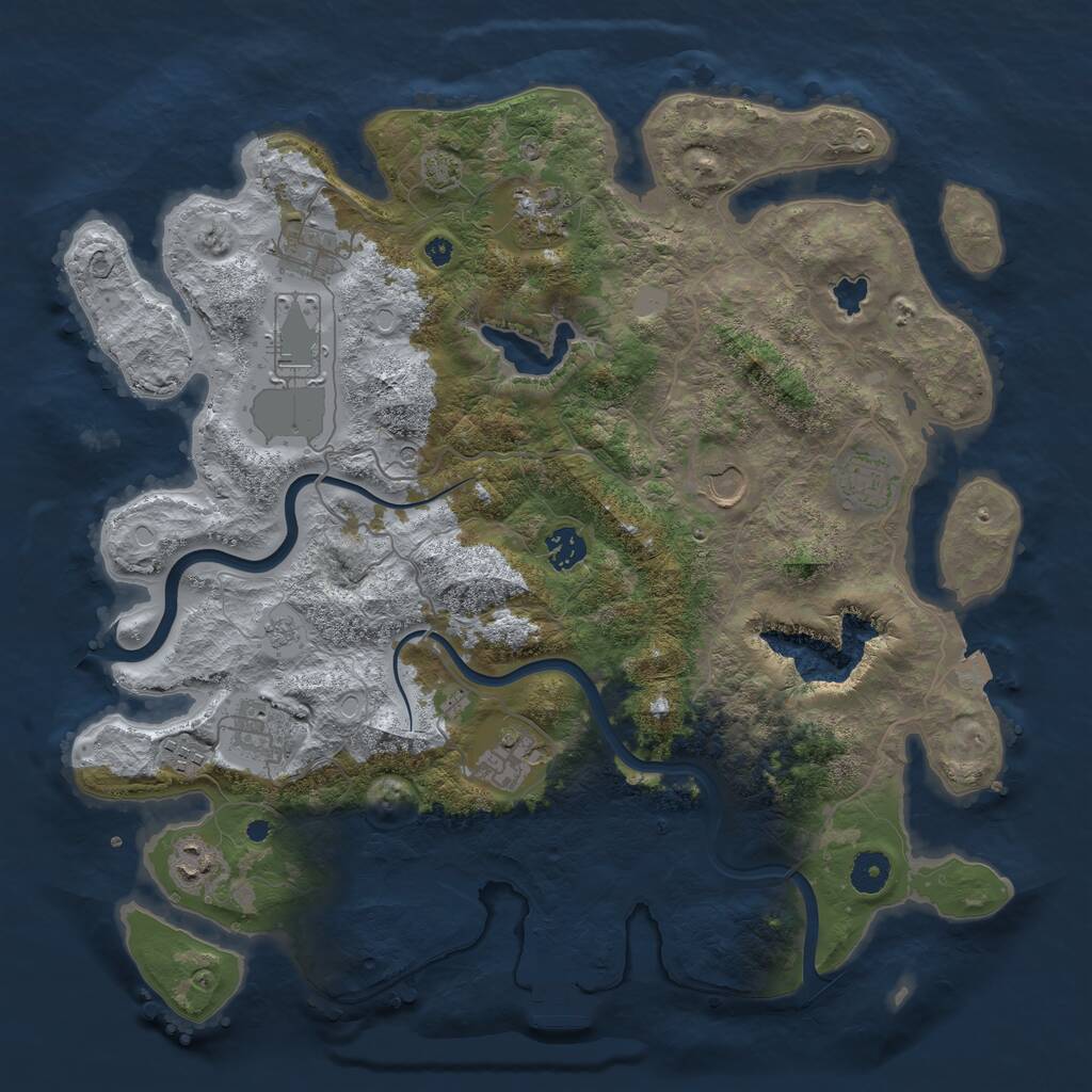 Rust Map: Procedural Map, Size: 4000, Seed: 425871, 15 Monuments