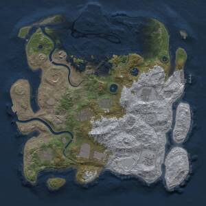 Thumbnail Rust Map: Procedural Map, Size: 3750, Seed: 1012158327, 17 Monuments