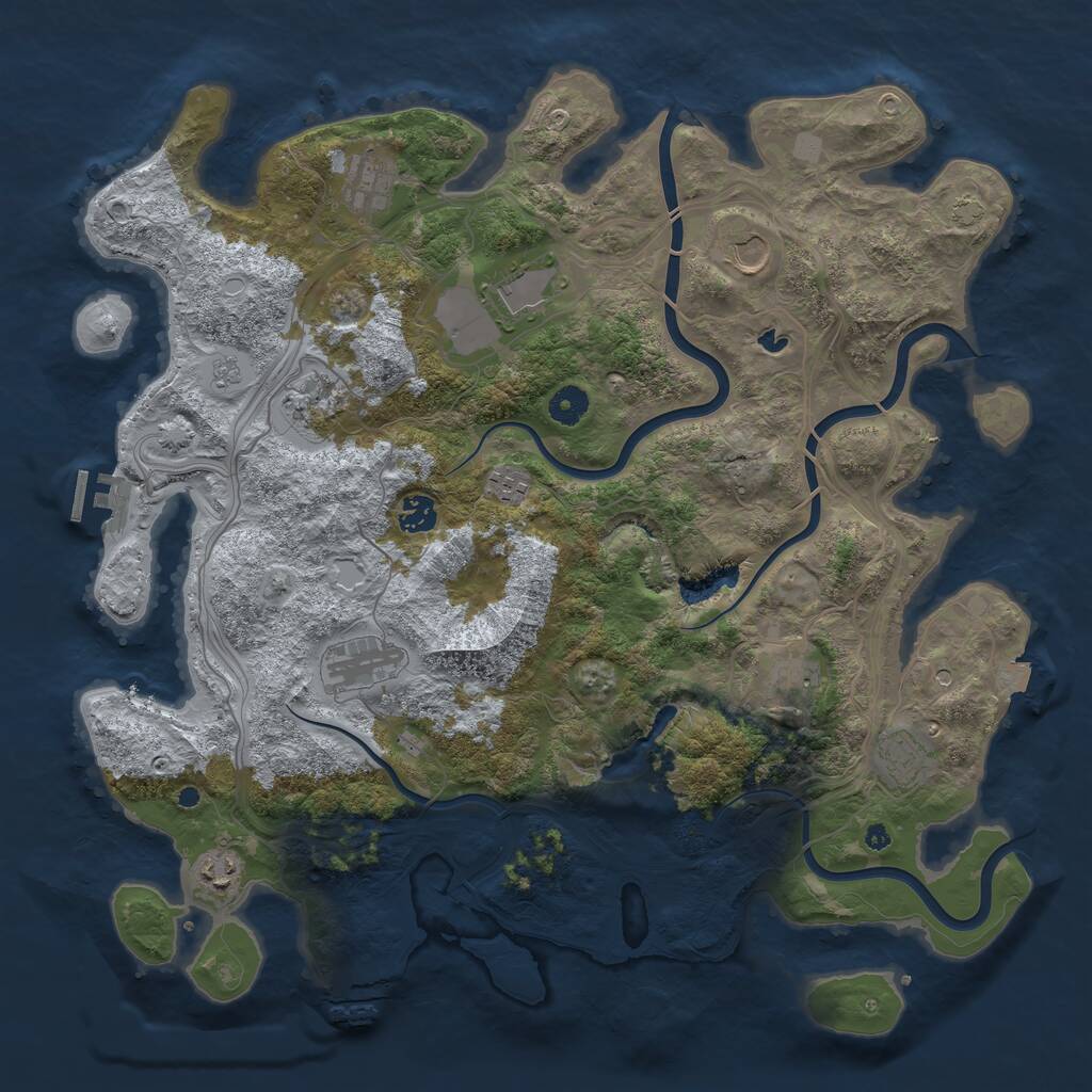 Rust Map: Procedural Map, Size: 4250, Seed: 65578, 16 Monuments