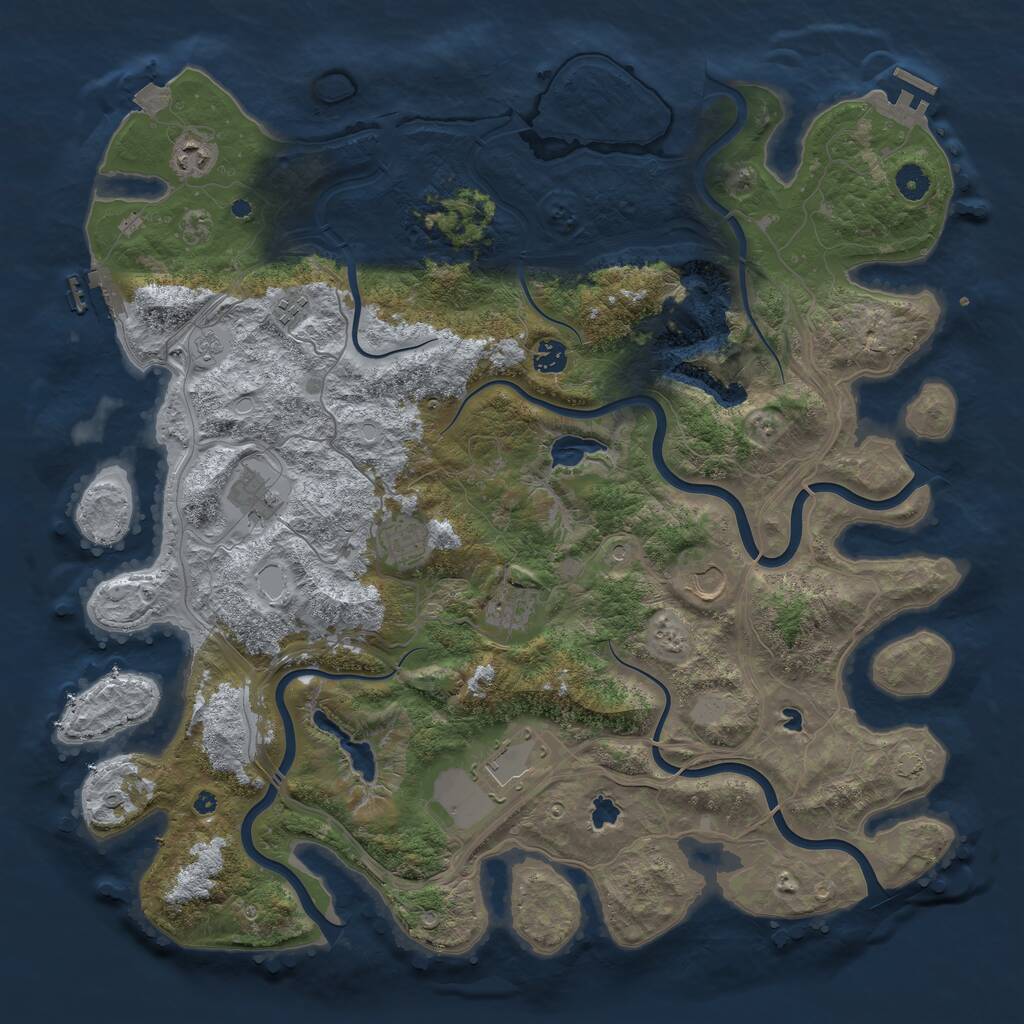 Rust Map: Procedural Map, Size: 4500, Seed: 2026516, 14 Monuments