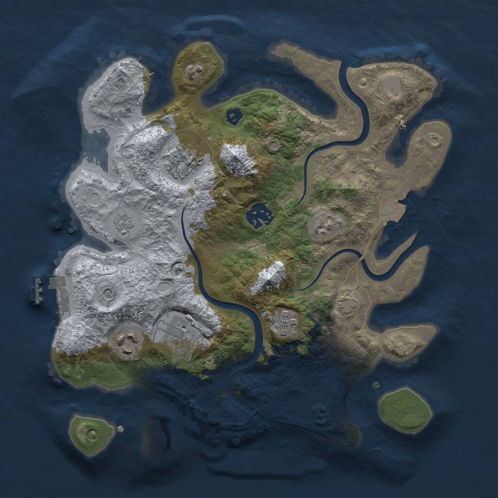 Rust Map: Procedural Map, Size: 3000, Seed: 51451682, 10 Monuments