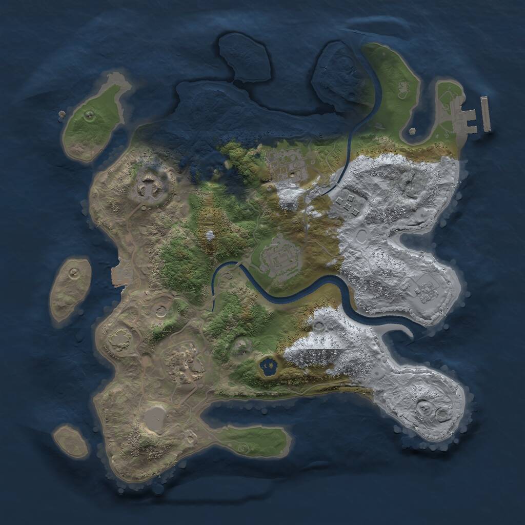 Rust Map: Procedural Map, Size: 3000, Seed: 899558970, 10 Monuments