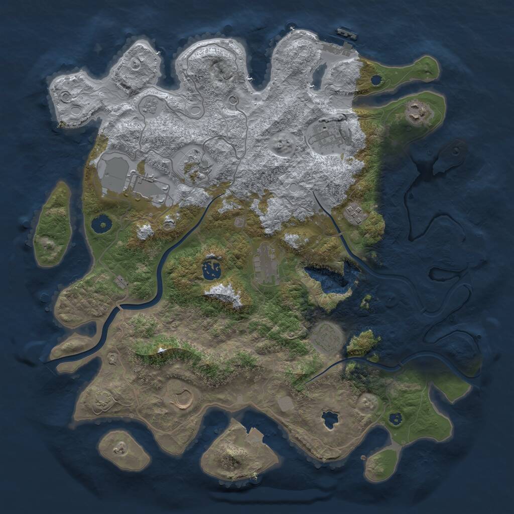 Rust Map: Procedural Map, Size: 4000, Seed: 46265246, 15 Monuments