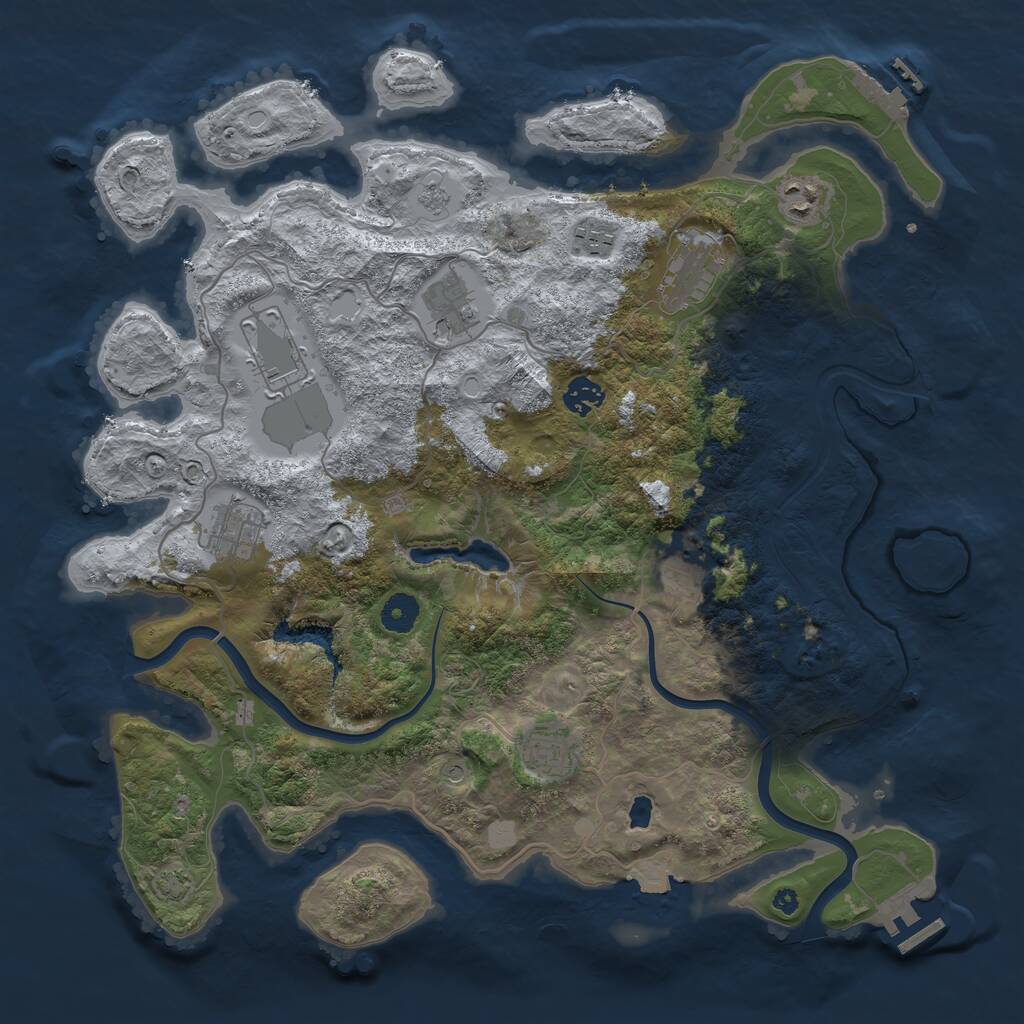 Rust Map: Procedural Map, Size: 4000, Seed: 203076332, 15 Monuments