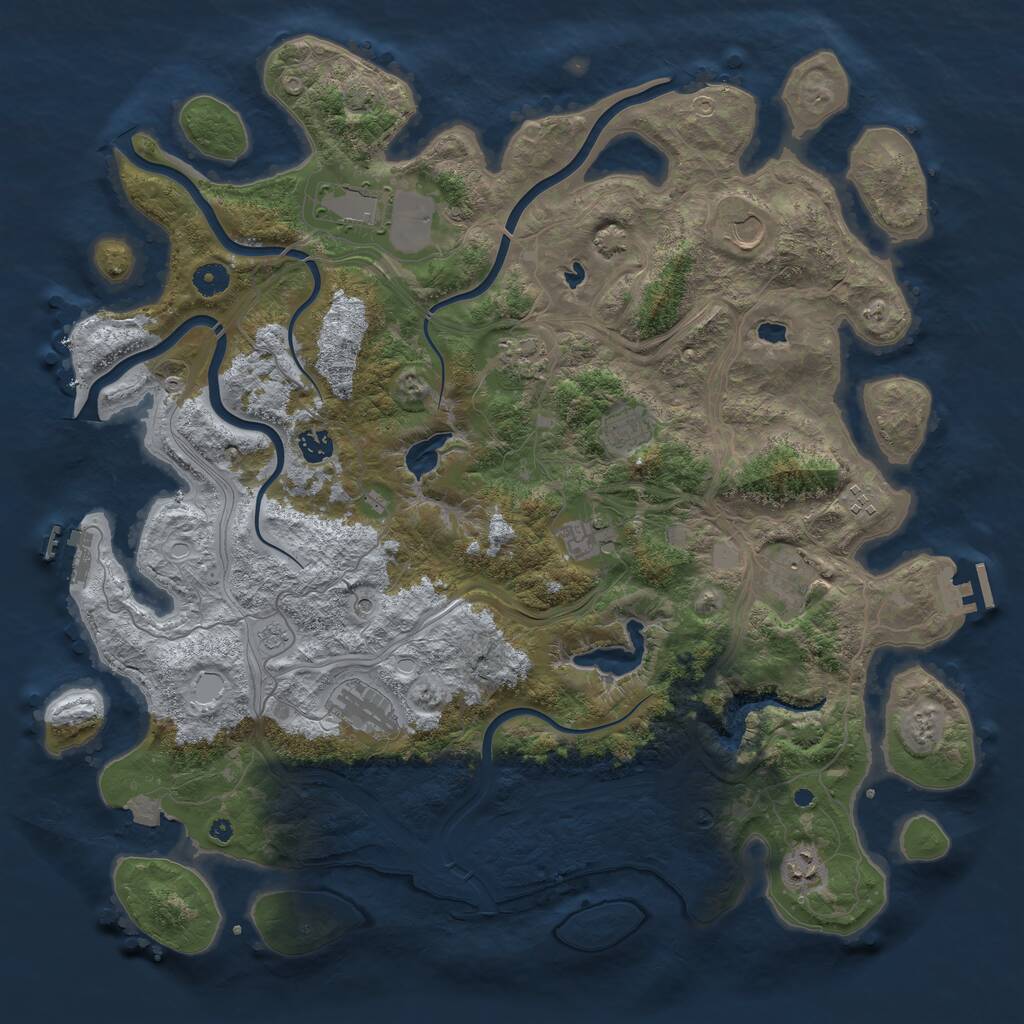 Rust Map: Procedural Map, Size: 4500, Seed: 1642656648, 16 Monuments