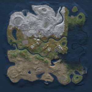 Thumbnail Rust Map: Procedural Map, Size: 4000, Seed: 915853597, 17 Monuments