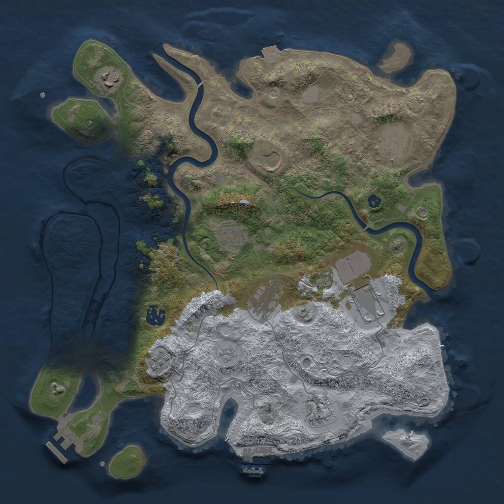 Rust Map: Procedural Map, Size: 3750, Seed: 1748876999, 15 Monuments