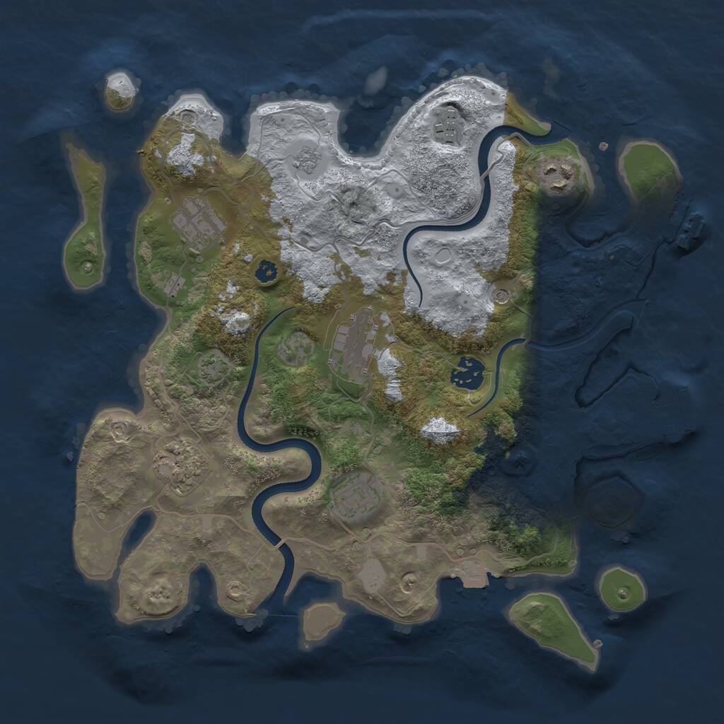 Rust Map: Procedural Map, Size: 3300, Seed: 341206126, 13 Monuments