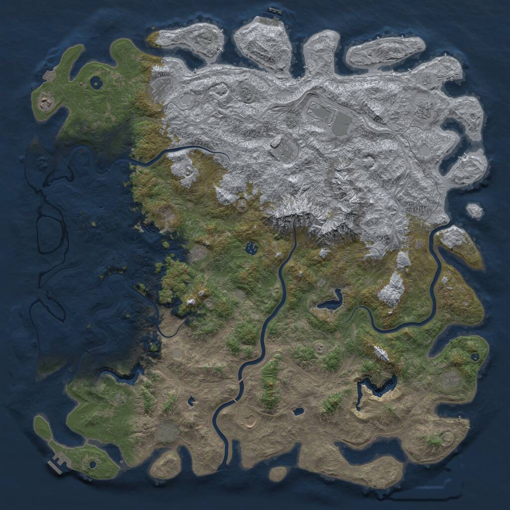 Rust Map: Procedural Map, Size: 6000, Seed: 1569644354, 17 Monuments