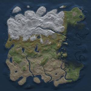 Thumbnail Rust Map: Procedural Map, Size: 4500, Seed: 1619593185, 17 Monuments