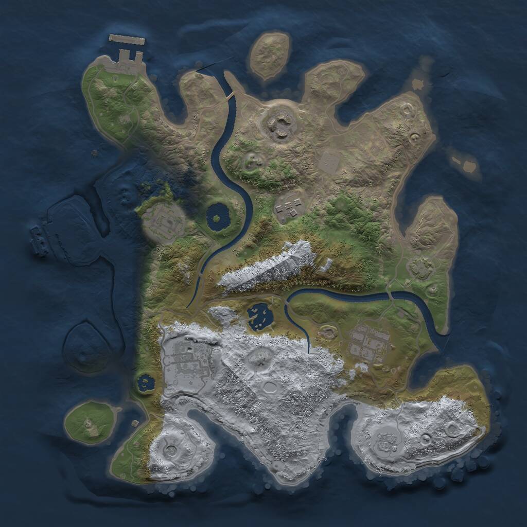 Rust Map: Procedural Map, Size: 3000, Seed: 1162004, 12 Monuments