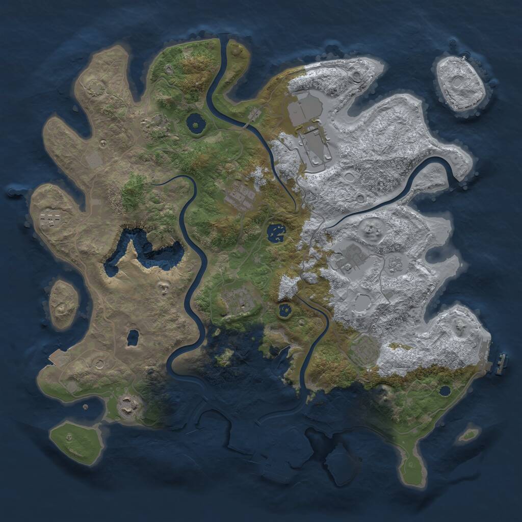 Rust Map: Procedural Map, Size: 4000, Seed: 2406, 15 Monuments