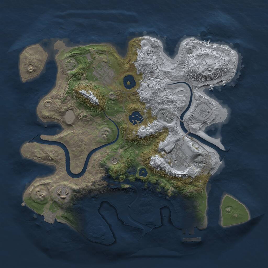 Rust Map: Procedural Map, Size: 3000, Seed: 1190818305, 10 Monuments