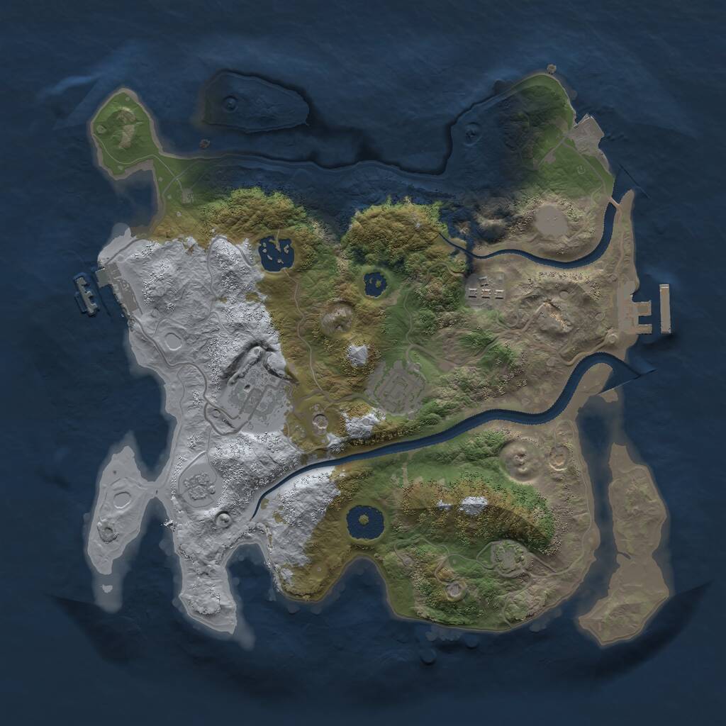 Rust Map: Procedural Map, Size: 3000, Seed: 962071519, 10 Monuments
