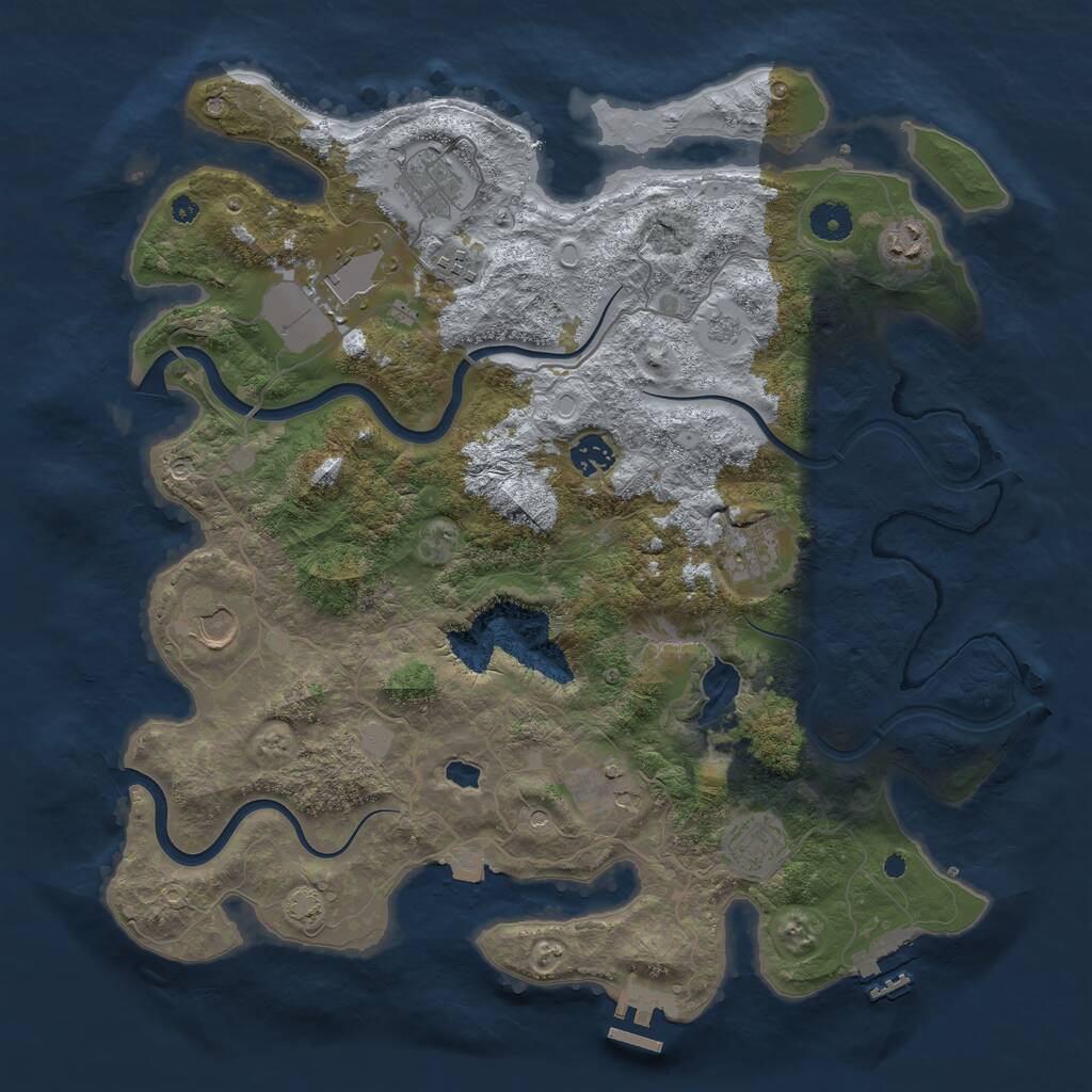 Rust Map: Procedural Map, Size: 4000, Seed: 1947608861, 15 Monuments