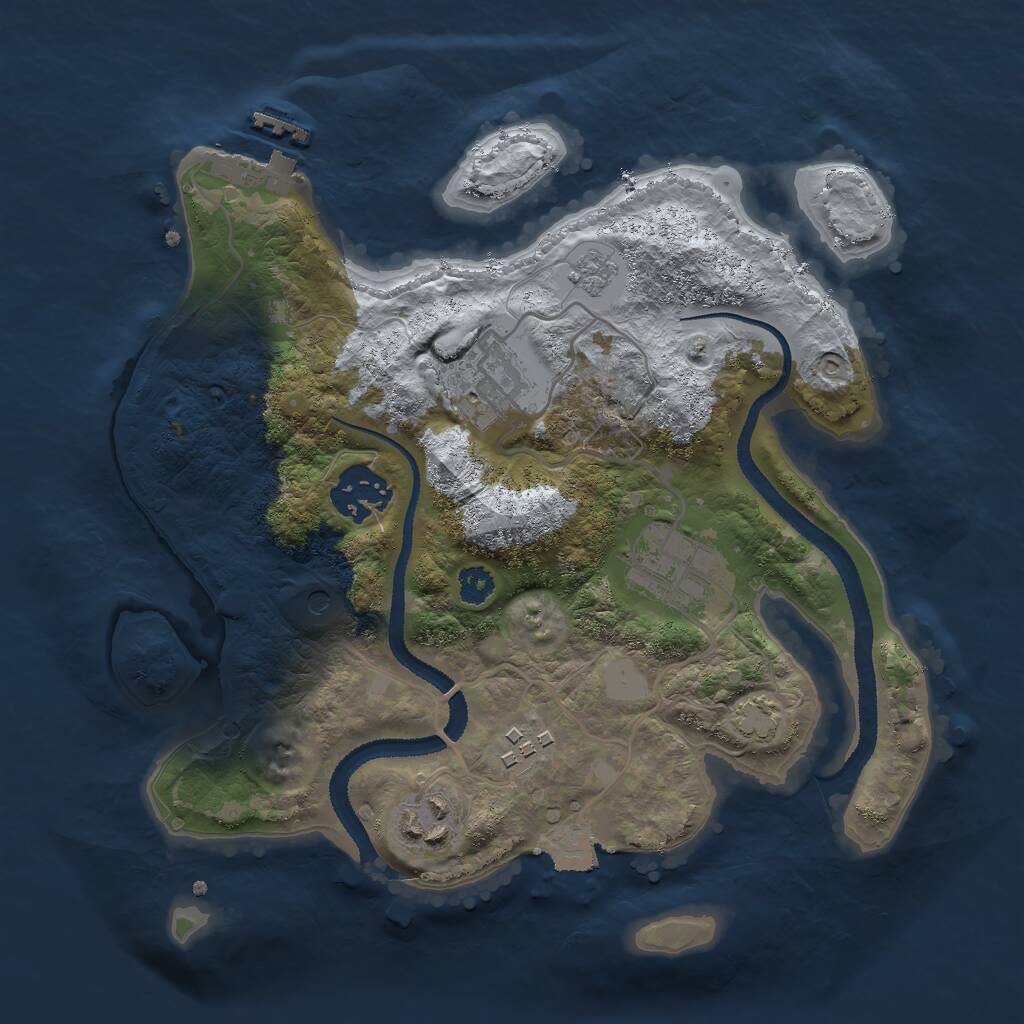 Rust Map: Procedural Map, Size: 2750, Seed: 789654, 10 Monuments