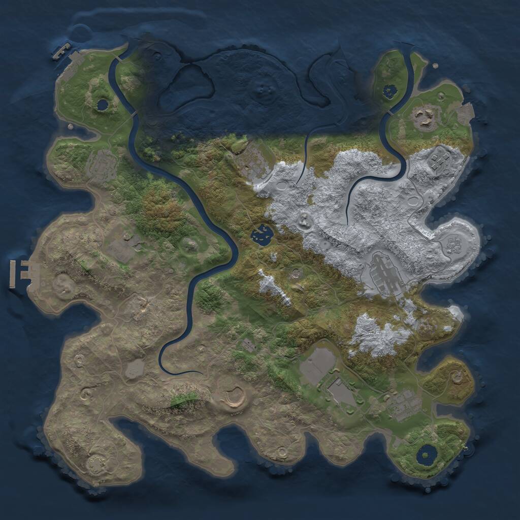 Rust Map: Procedural Map, Size: 3750, Seed: 1778956959, 16 Monuments
