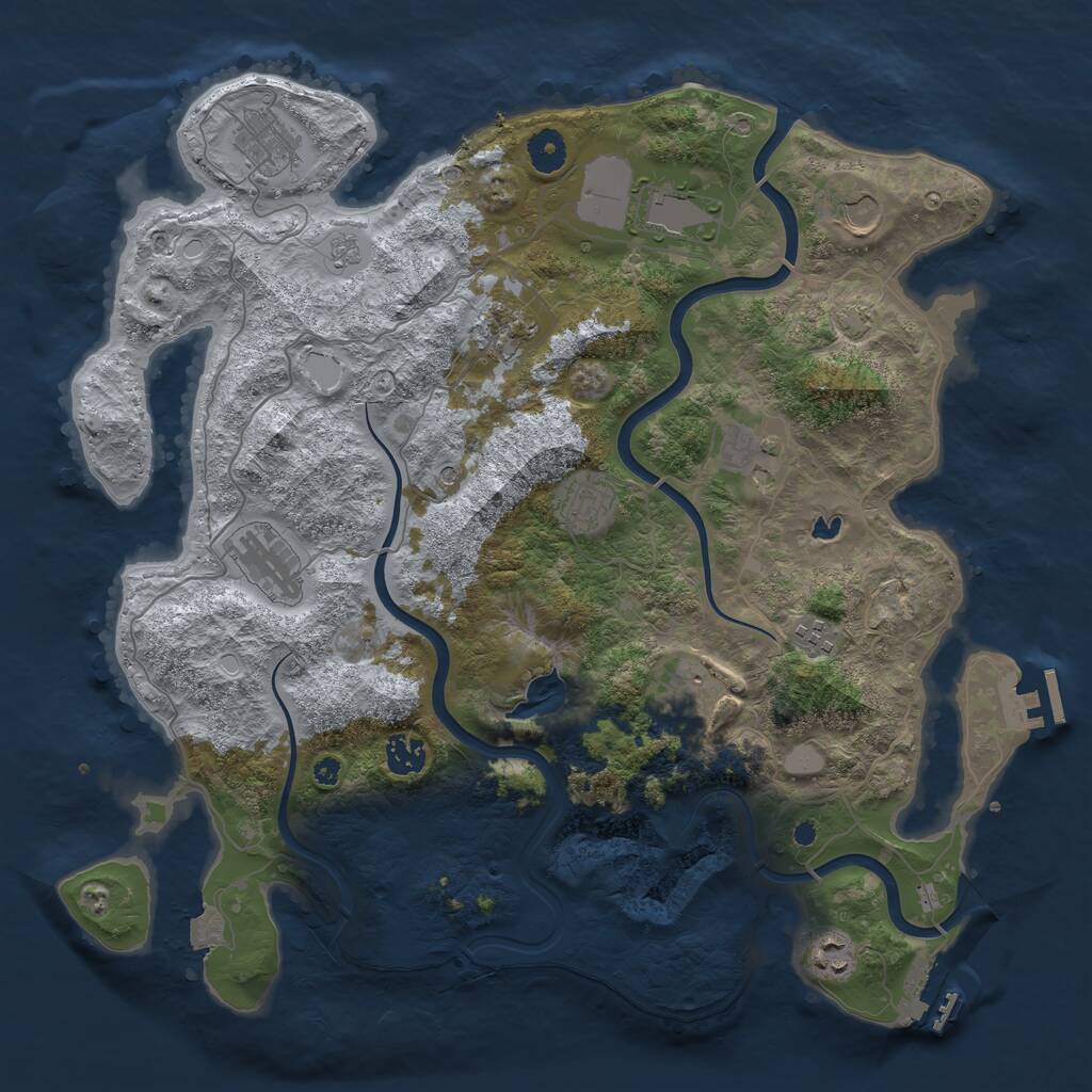 Rust Map: Procedural Map, Size: 4000, Seed: 1361433717, 17 Monuments