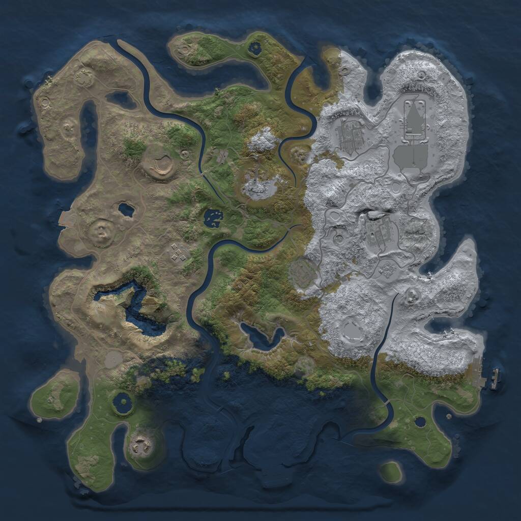 Rust Map: Procedural Map, Size: 4000, Seed: 300588, 15 Monuments