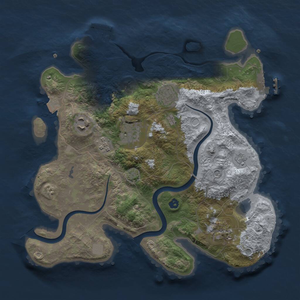Rust Map: Procedural Map, Size: 3000, Seed: 30790, 11 Monuments