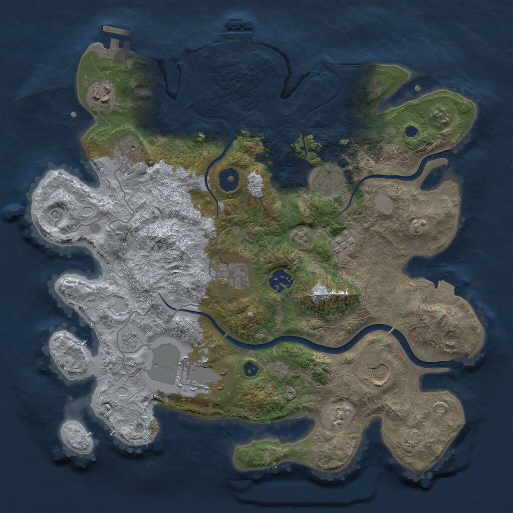 Rust Map: Procedural Map, Size: 3500, Seed: 48164, 14 Monuments