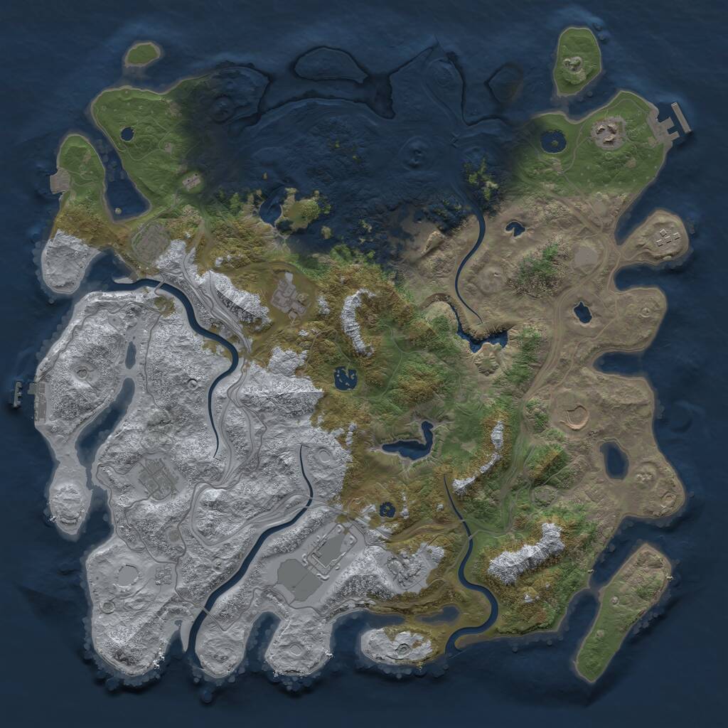 Rust Map: Procedural Map, Size: 4500, Seed: 1656181882, 16 Monuments