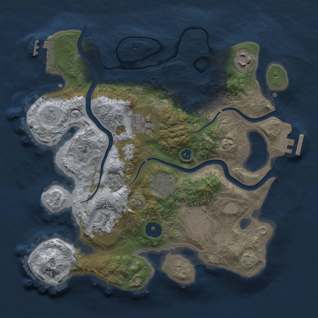 Rust Map: Procedural Map, Size: 3000, Seed: 856703, 12 Monuments