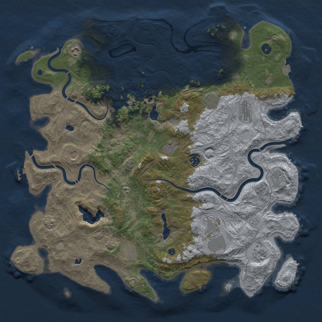 Rust Map: Procedural Map, Size: 4800, Seed: 93402715, 17 Monuments