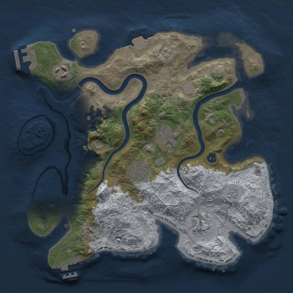 Rust Map: Procedural Map, Size: 3000, Seed: 18772, 12 Monuments