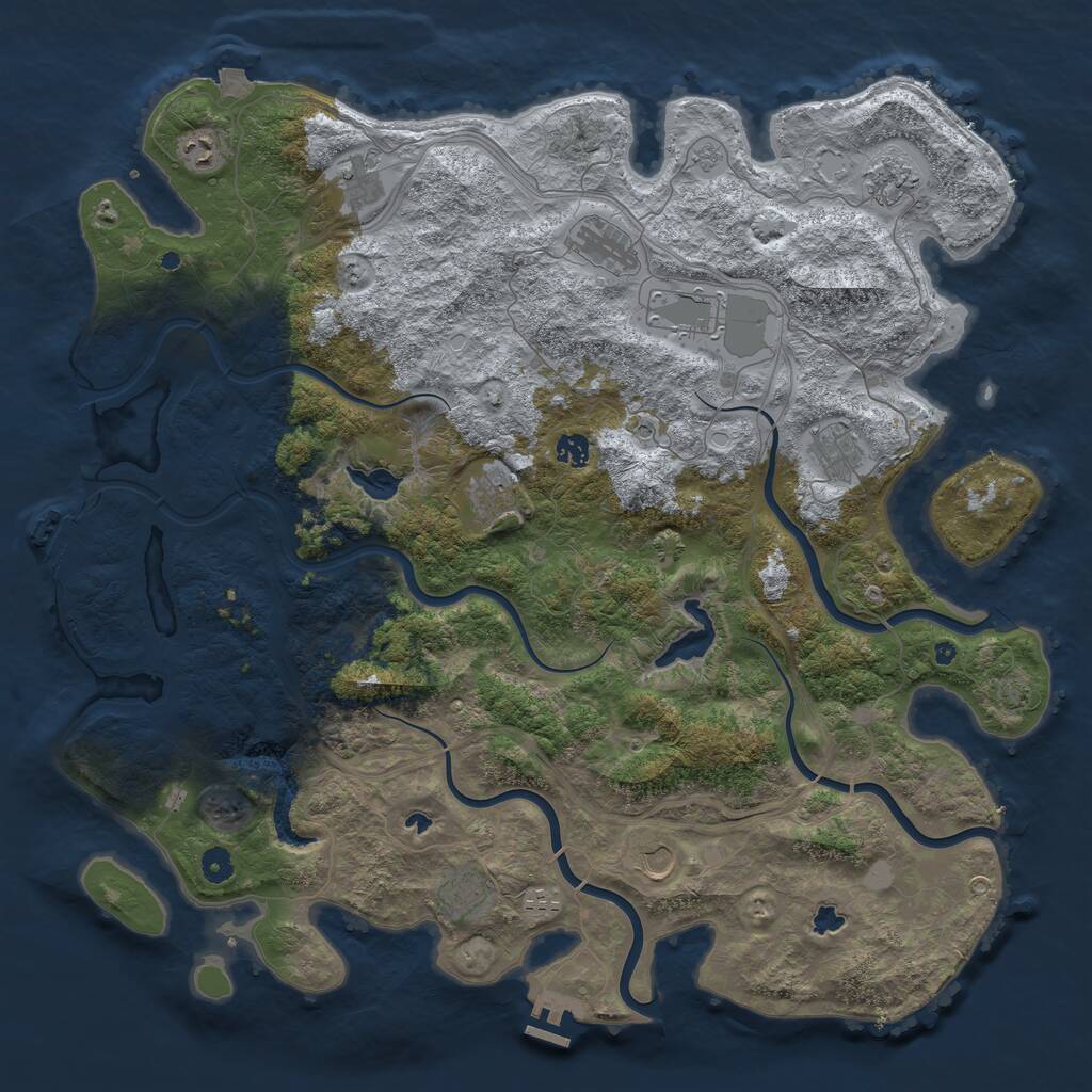 Rust Map: Procedural Map, Size: 4800, Seed: 216976855, 17 Monuments