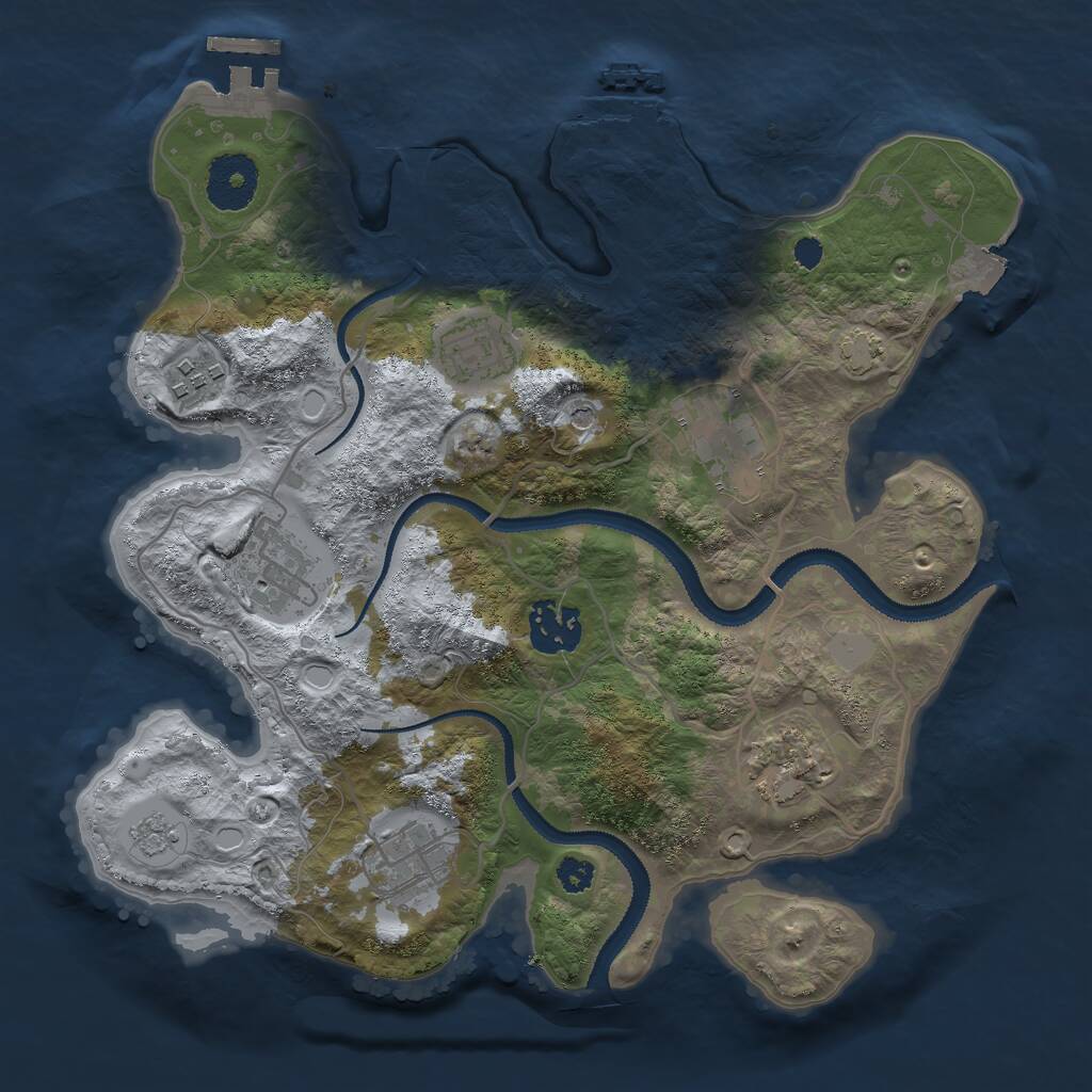 Rust Map: Procedural Map, Size: 3000, Seed: 295694160, 13 Monuments