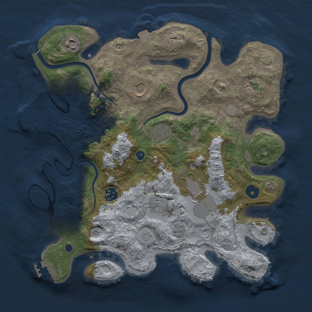 Rust Map: Procedural Map, Size: 3500, Seed: 1589746087, 14 Monuments