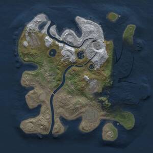 Thumbnail Rust Map: Procedural Map, Size: 3000, Seed: 1441049417, 11 Monuments
