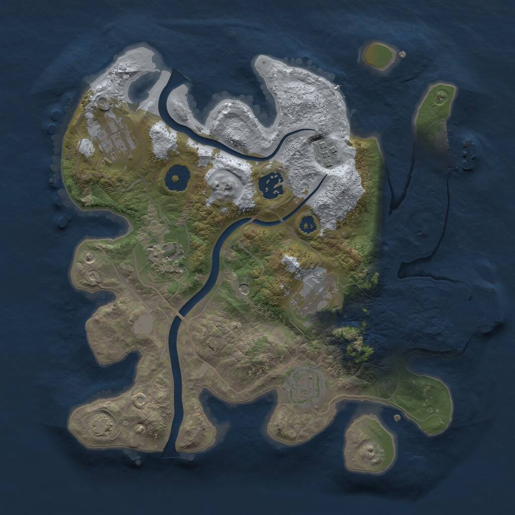 Rust Map: Procedural Map, Size: 3000, Seed: 1441049417, 11 Monuments