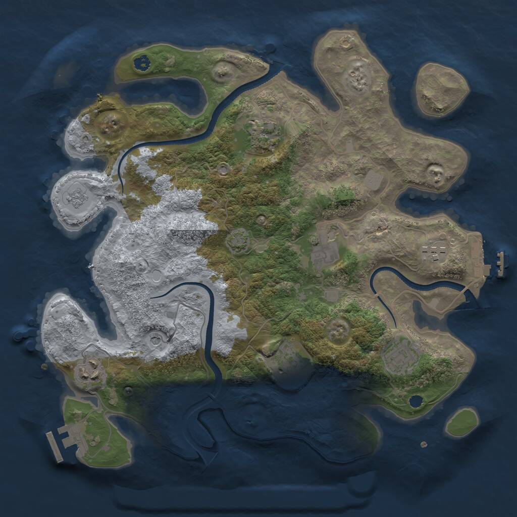 Rust Map: Procedural Map, Size: 3250, Seed: 146537940, 12 Monuments