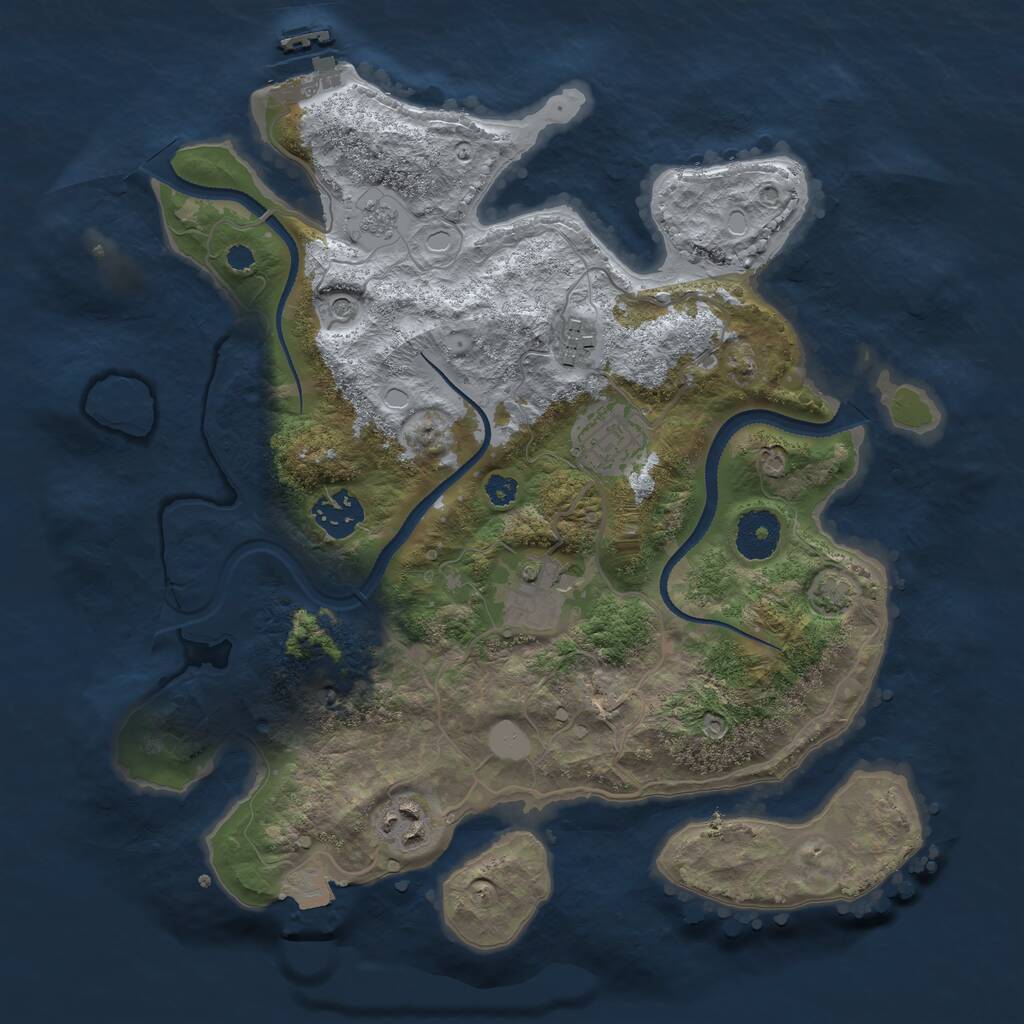 Rust Map: Procedural Map, Size: 3250, Seed: 912699317, 10 Monuments