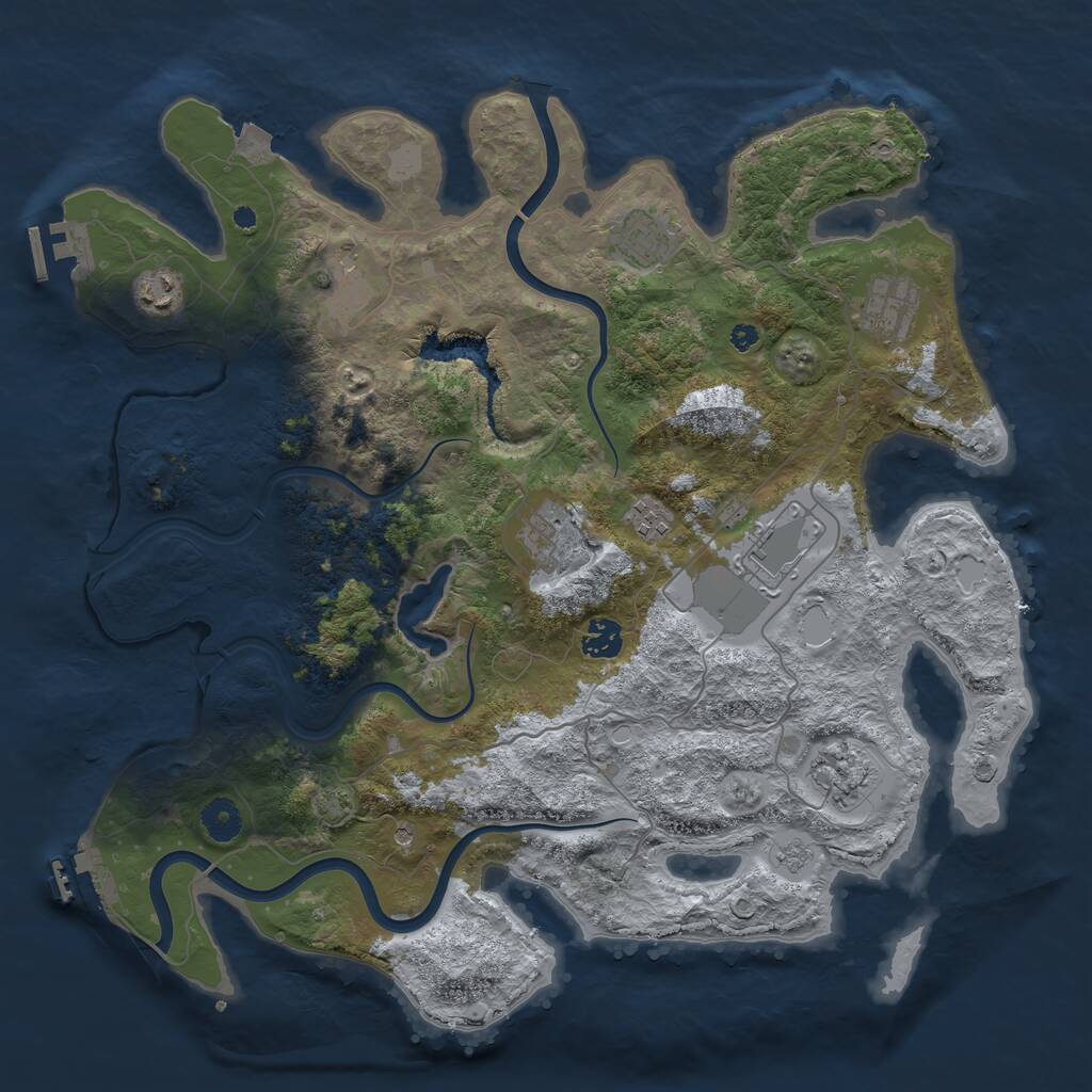 Rust Map: Procedural Map, Size: 4000, Seed: 83845, 15 Monuments
