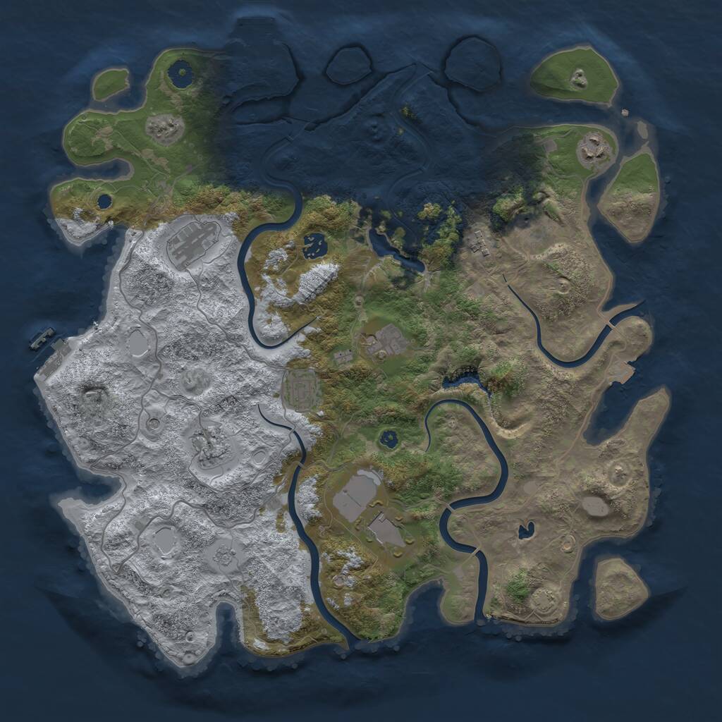 Rust Map: Procedural Map, Size: 4150, Seed: 41000, 15 Monuments
