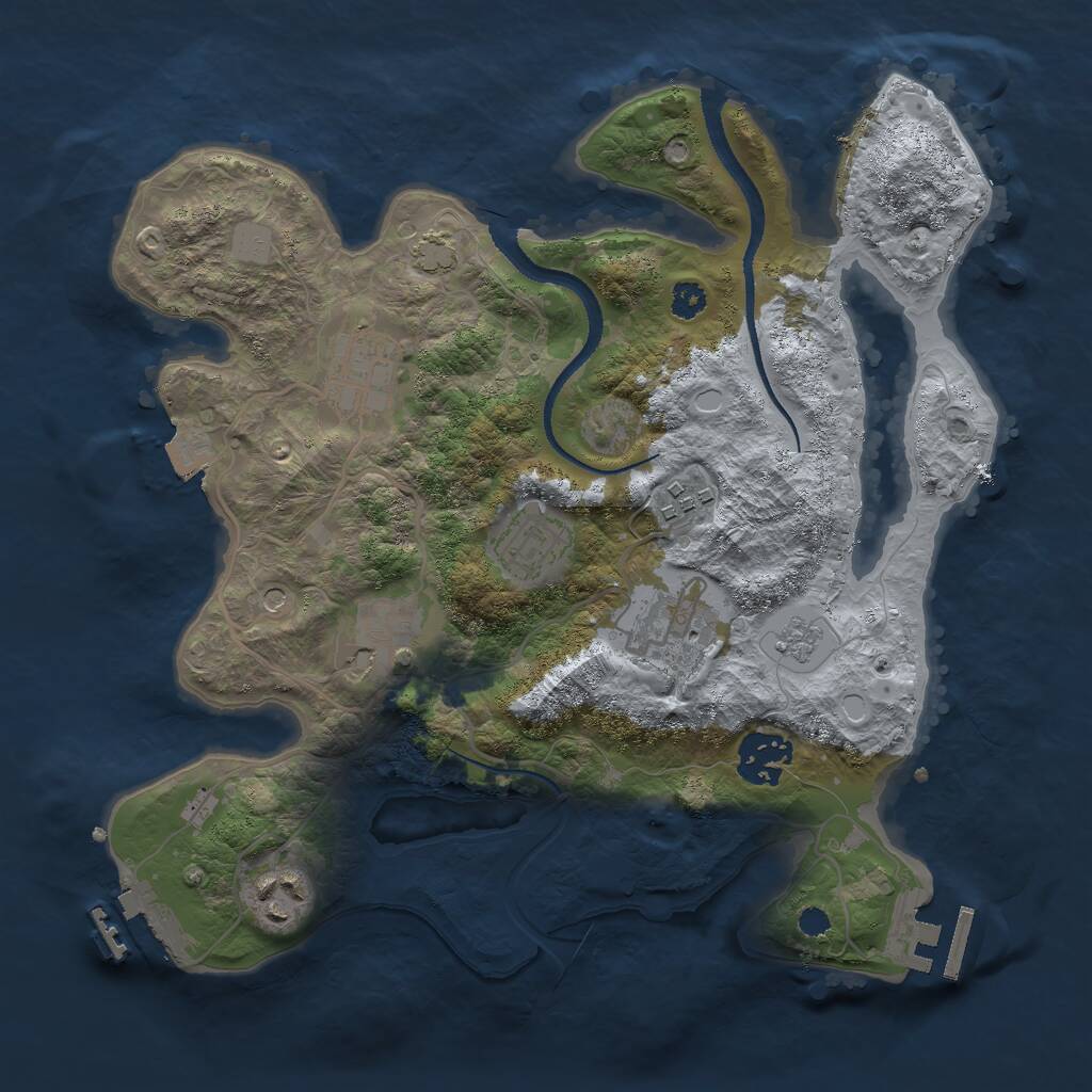 Rust Map: Procedural Map, Size: 3000, Seed: 43567616, 13 Monuments