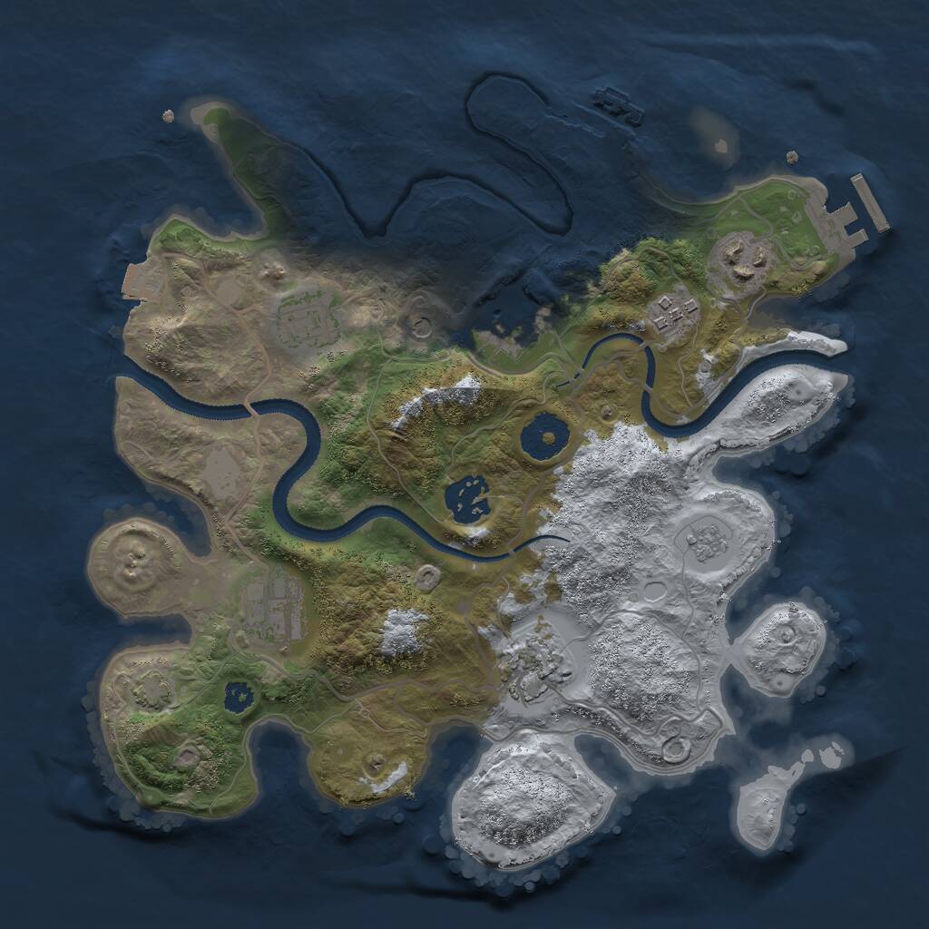Rust Map: Procedural Map, Size: 3000, Seed: 657159, 13 Monuments