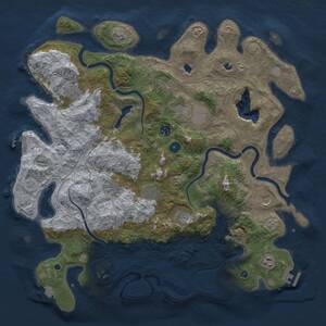 Thumbnail Rust Map: Procedural Map, Size: 4500, Seed: 158996, 16 Monuments