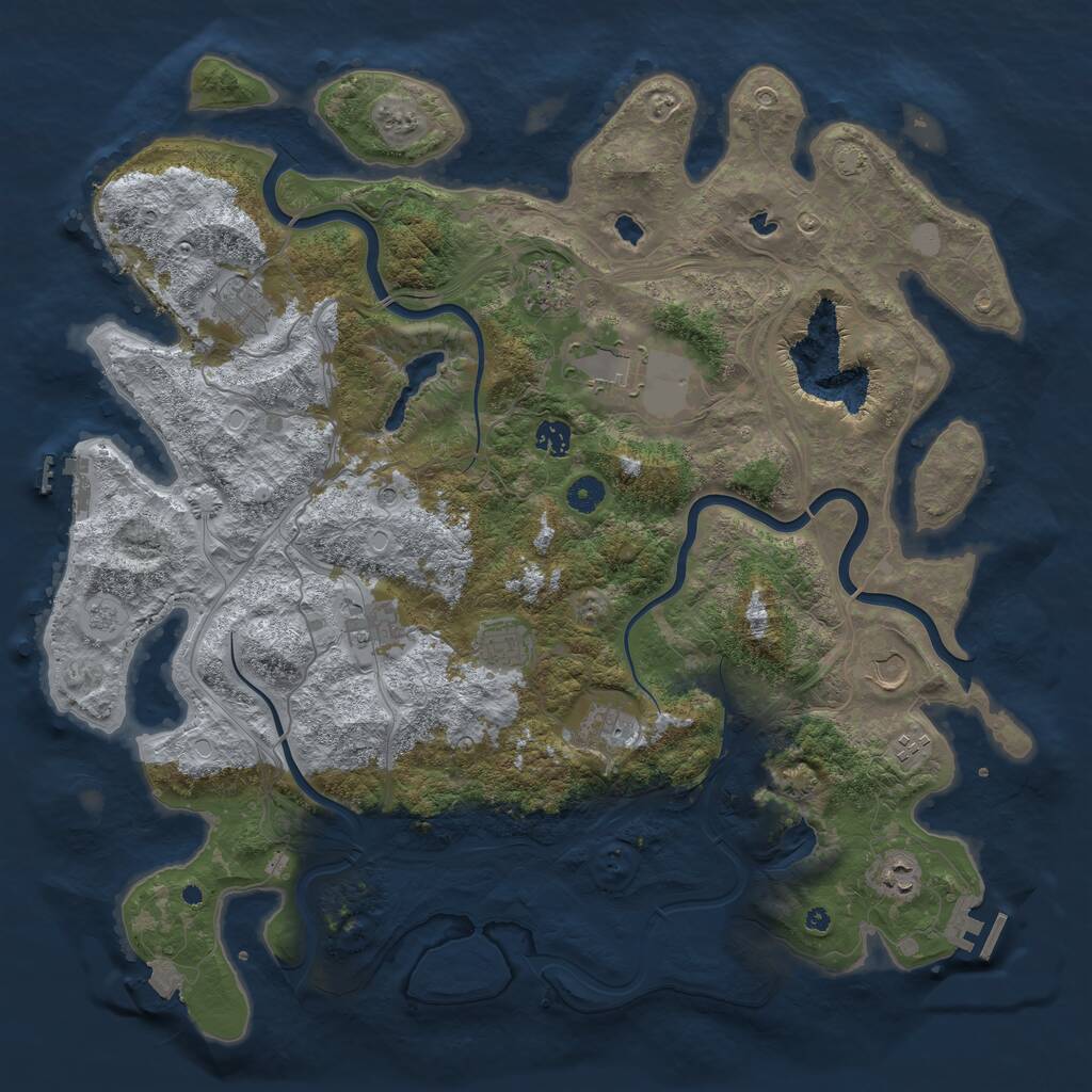 Rust Map: Procedural Map, Size: 4500, Seed: 158996, 16 Monuments