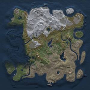 Thumbnail Rust Map: Procedural Map, Size: 4000, Seed: 123647844, 15 Monuments