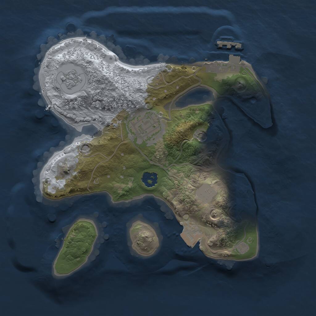 Rust Map: Procedural Map, Size: 2000, Seed: 1975706190, 5 Monuments