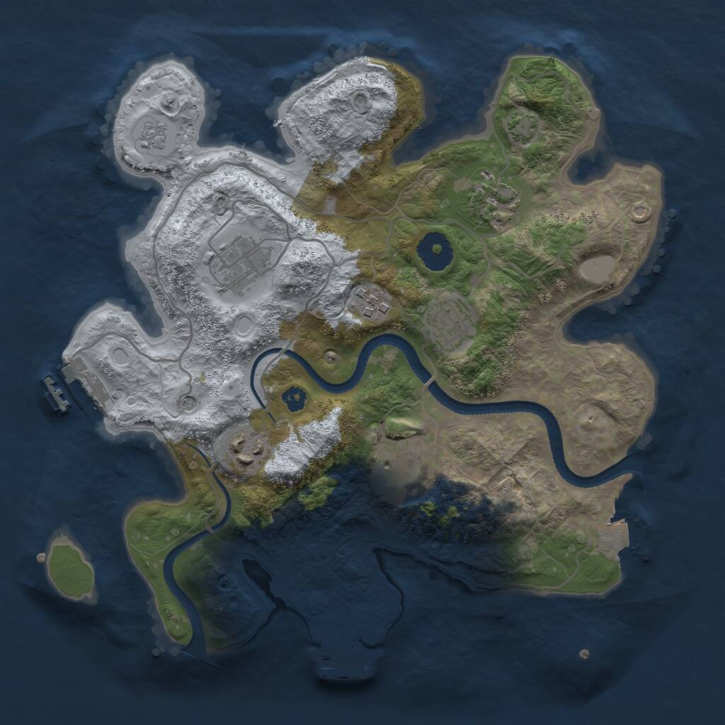 Rust Map: Procedural Map, Size: 3000, Seed: 165493489, 12 Monuments