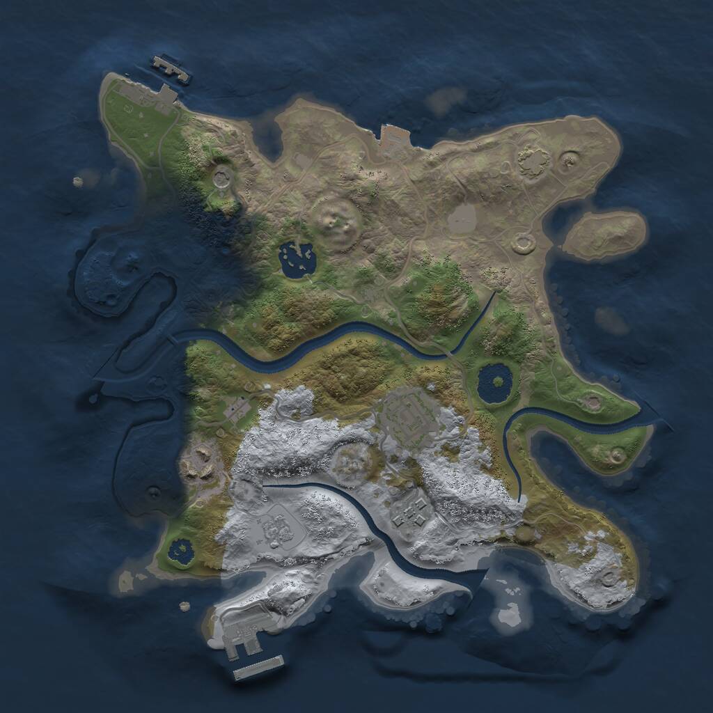 Rust Map: Procedural Map, Size: 2800, Seed: 1806972111, 10 Monuments