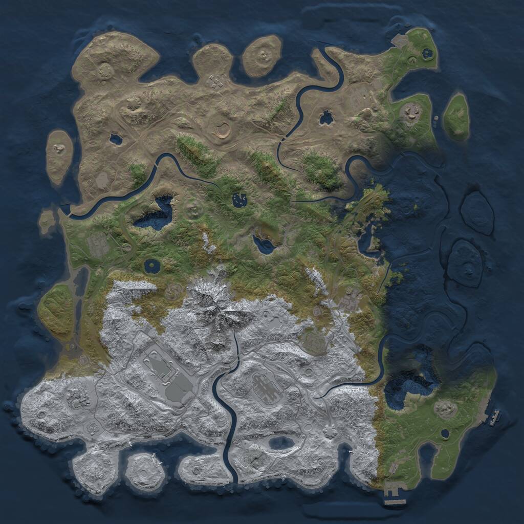 Rust Map: Procedural Map, Size: 5000, Seed: 781432424, 17 Monuments