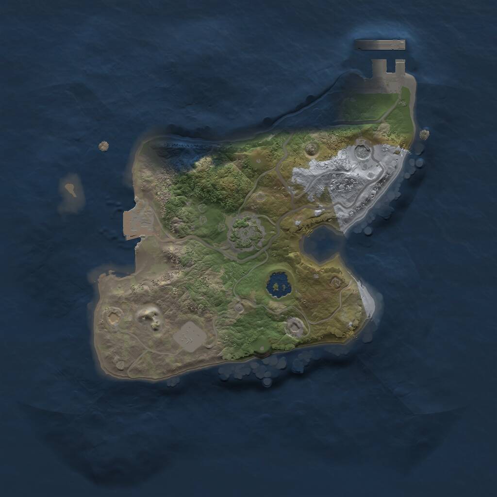 Rust Map: Procedural Map, Size: 2000, Seed: 236555, 4 Monuments